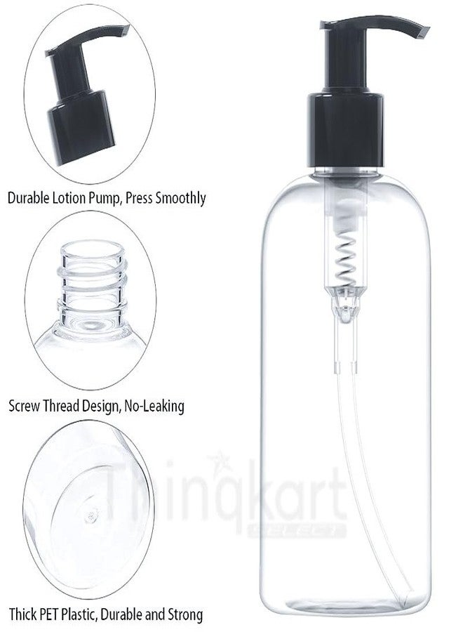 Thinqkart Select Empty Plastic Pump Bottles Dispenser 300ml Portable Clear BPA-Free Cylinder Shampoo Lotion Durable Refillable Containers for Massage Oil, Liquid Soap (Pack of 2 Bottles) - Image 4